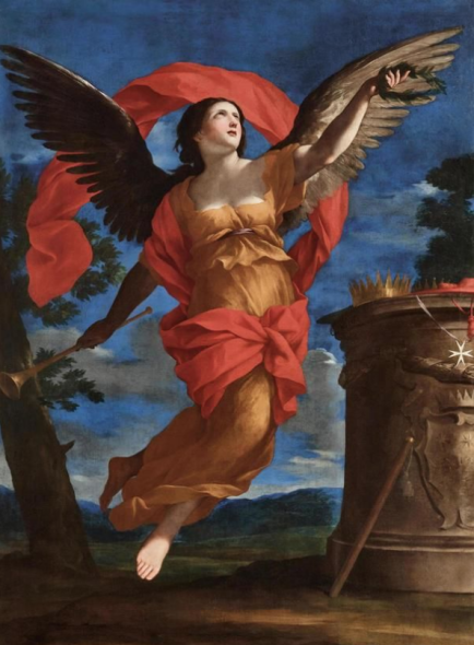 Giovanni Francesco Romanelli (Viterbo 1610–1662)  Allegory of Fame,  oil on canvas, 191.5 x 137 cm, framed  Prezzo realizzato** EUR 222.600 ,- USD 266.500 ,- Stima EUR 200.000 ,- a 300.000 ,-
