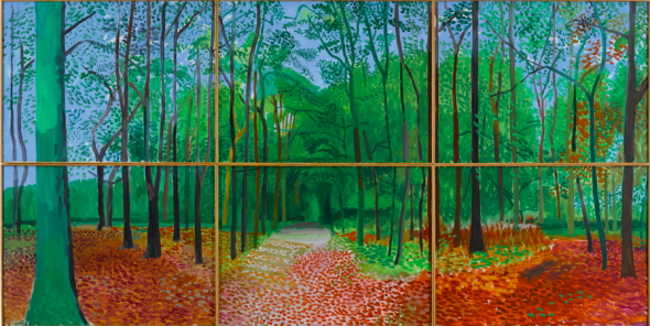 David Hockney, Woldgate woods. Estimate 9,000,000 — 12,000,000 USD. Lot sold. 11,712,500 USD