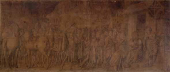Adorazione dei Magi. Pittore veronese mantegnesco, 1490 . Longari Arte Milano