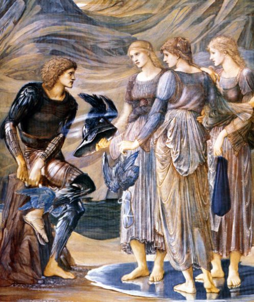 Edward Burne-Jones Perseus and the Sea Nymphs (The Arming of Perseus) 1877 Bodycolor on paper, 1528 x 1264 mm Southampton City Art Gallery