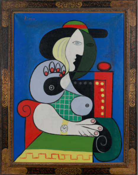 Pablo Picasso. Femme à la montre (Woman with a Watch), 1932. Oil on canvas. 51 1⁄4 x 38 inches. © 2018 Estate of Pablo Picasso / Artists Rights Society (ARS), New York