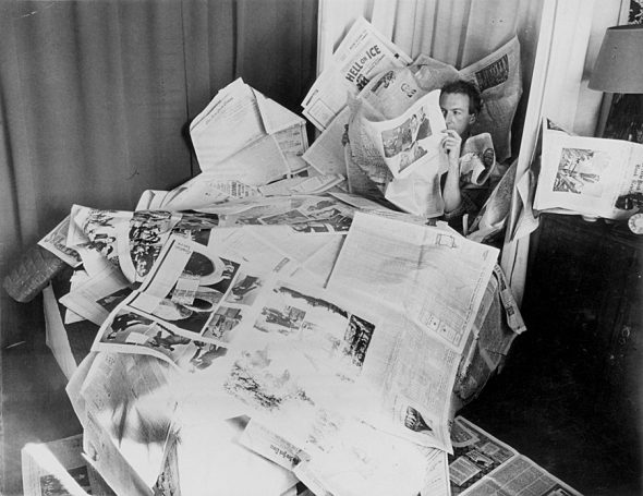 Sunday Morning Self-Portrait with New York Times by Cecil Beaton, 1937