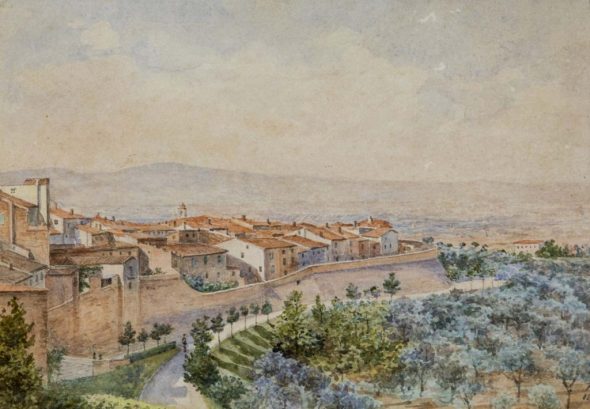 Alberto Papafava - Veduta di Montepulciano, 1914