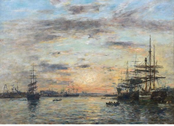 Eugène Boudain - Il bacino dell'Eure a Le Havre, 1885 Musée de la Ville d'Evreux Ph. Jean-Pierre Godais[1]