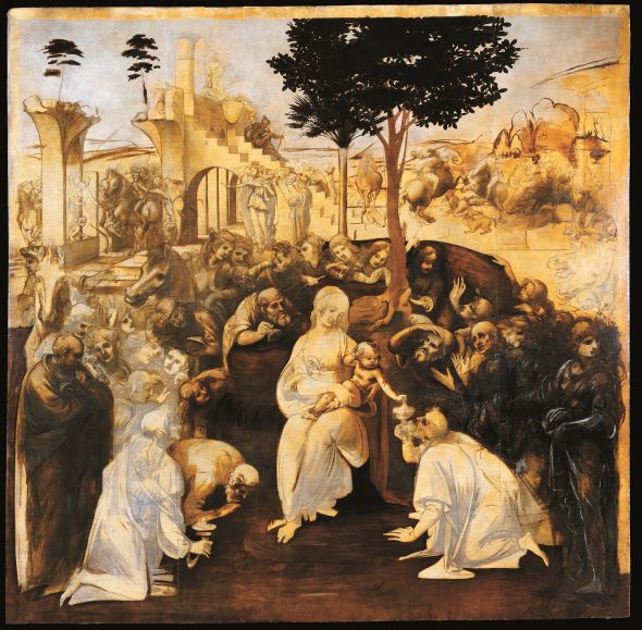Leonardo da Vinci (Vinci 1452 – Amboise 1519) Adorazione dei magi circa 1481-1482 olio su tavola