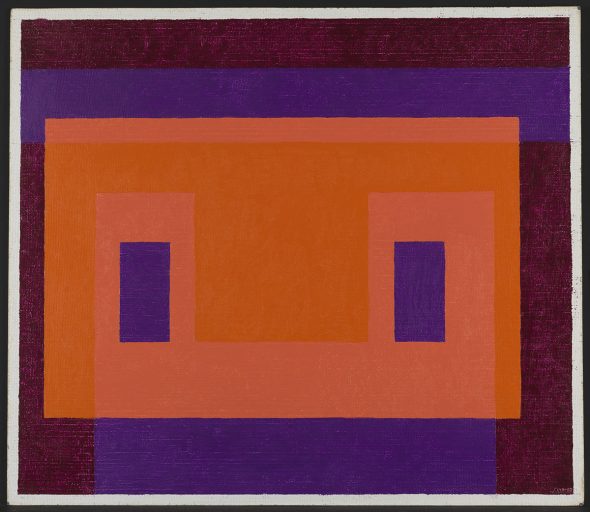Joseph Albers Variant ''Orange Front'' 1948–58 Oil on Masonite 59.6 x 68.5 cm  Solomon R. Guggenheim Foundation, Venice Gift, The Josef and Anni Albers Foundation, In honor of Philip Rylands for his continued commitment to the Peggy Guggenheim Collection 97.4555 © Josef Albers, by SIAE 2008