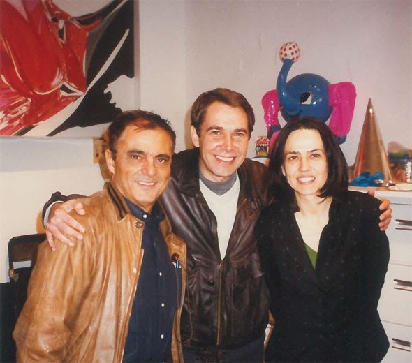 Giancarlo Politi ed Helena Kontova presso lo studio di Jeff Koons (1997)
