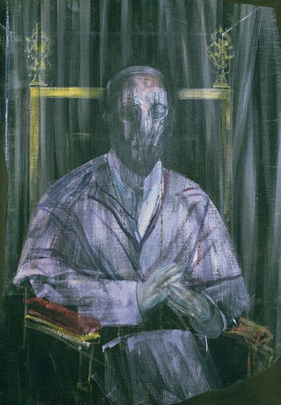 Sacred Noise Francis Bacon (1909-1992), Study, 1955. Oil on canvas. 42¾ x 29¾ in (108.6 x 75.6 cm). Robert and Lisa Sainsbury Collection, Sainsbury Centre for Visual Arts, University of East Anglia (UEA 30) © The Estate of Francis Bacon. All rights reserved, DACS/Artimage 2018. Photo: Prudence Cuming Associates Ltd