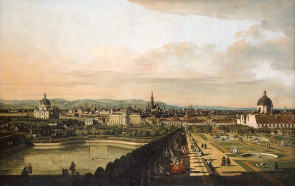 WIEN, VOM BELVEDERE AUS GESEHEN 1759-1760 Künstler: Bernardo Bellotto, gen. Canaletto