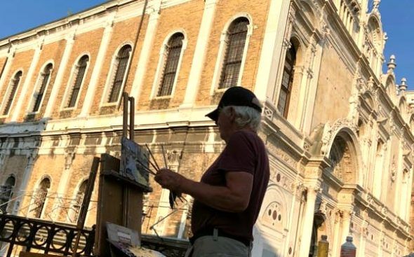 Ken Howard al cavalletto (foto veneziatoday-Stefano Varponi)
