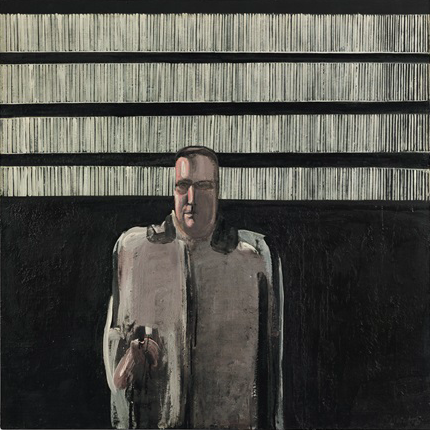 Michelangelo Pistoletto. L'uomo nero, 1959 Signed (lower right); signed and dated (on the stretcher) Oil on canvas 120 x 120 cm 47 1/4 x 47 1/4 in Courtesy Mazzoleni