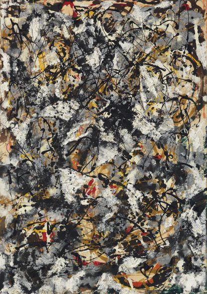 JACKSON POLLOCK (1912-1956) Composition with Red Strokes oil, enamel and aluminum paint on canvas 36 5/8 x 25 5/8 in. Painted in 1950 Estimate in the region of $50 million