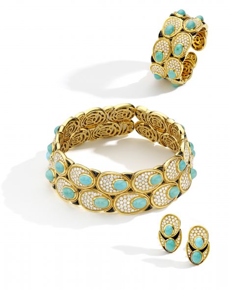 Turquoise, Onyx and Diamond Parure, Marina B, France
