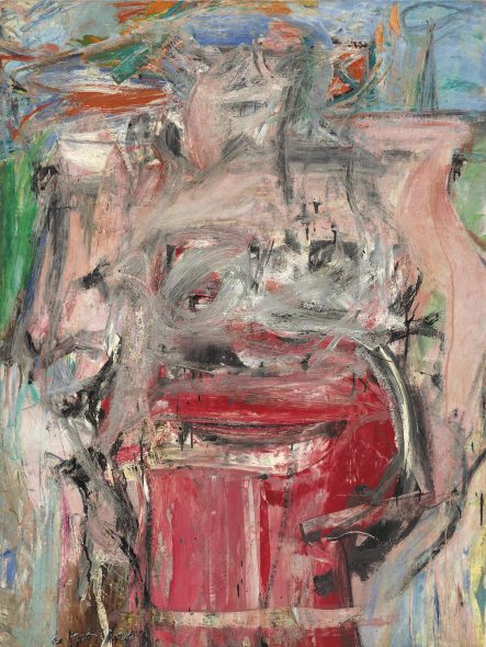 WILLEM DE KOONING (1904-1997) Woman as Landscape oil and charcoal on linen 65 1/2 x 49 1/2 in. Painted in 1955 Estimate in the region of $60 million