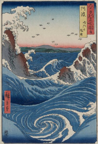 3.Utagawa Hiroshige, I gorghi di Naruto, 1855, 35,5 x 24,7 cm - silografia policroma - Museum of Fine Arts, Boston - William Sturgis Bigelow Collection.