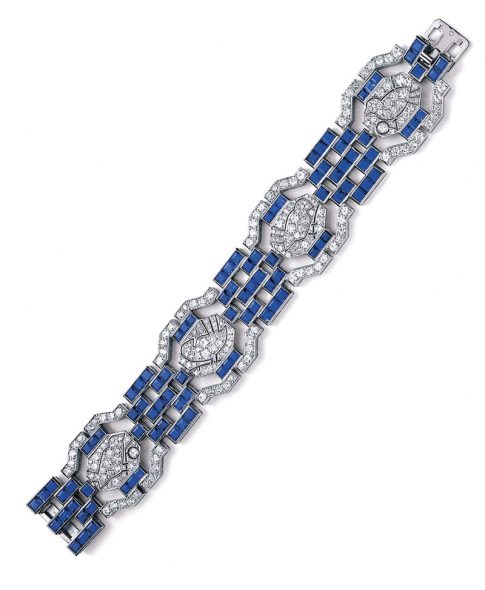 Tiffany & Co. Bracciale, 1925-1930 Platino, zaffiri, diamanti Collezione Tiffany   Credito fotografico: Collezione Tiffany