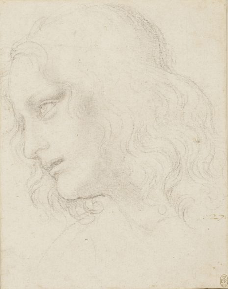 Leonardo da Vinci (1452-1519) Study for the Head of St Philip, c. 1494 Black chalk Royal Collection Trust / © Her Majesty Queen Elizabeth II