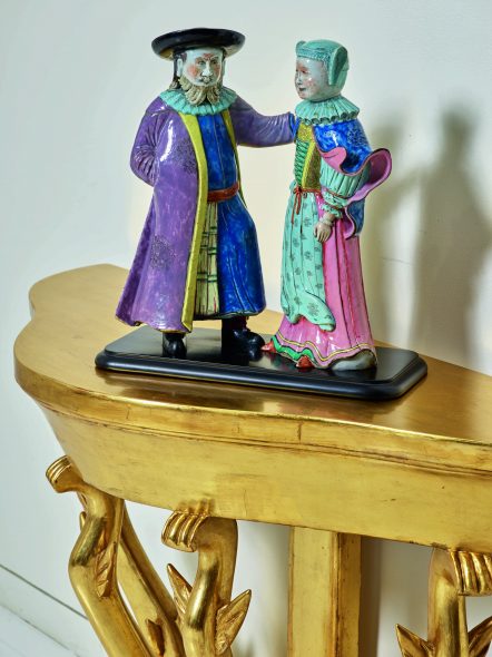 A Pair of Chinese Export Porcelain Figures of a Dutchman and a Lady, Estimate $ 100/150,000