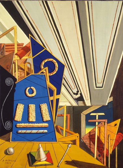 De Chirico. Interno metafisico con palla e biscotti