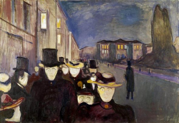 Edvard Munch, Sera sul viale Karl Johan, 1892