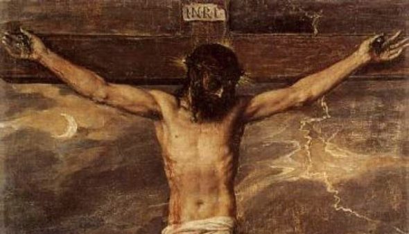 Il Cristo Crocefisso di Tiziano all'Escorial (particolare)