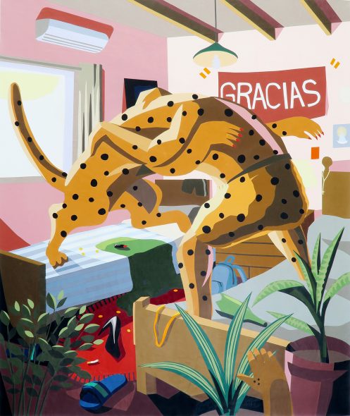 JAZ, El agradecido, collage on canvas, 2017