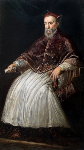 Jacopo Robusti, called il Tintoretto 1519 Venezia 1594 RITRATTO DEL CARDINALE MARCANTONIO DA MULA c. 1562-63 Olio su tela - 187 x 103 cm.