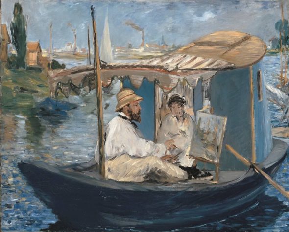 Édouard Manet, Monet che dipinge sulla sua barca, 1874, 82,7 x 105,0 cm