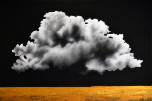 Dipinto di Ernesto Morales in mostra a Milano. La Galleria Area 35 di Milano ospita, fino all’8 dicembre, la mostra “Studies of Clouds”