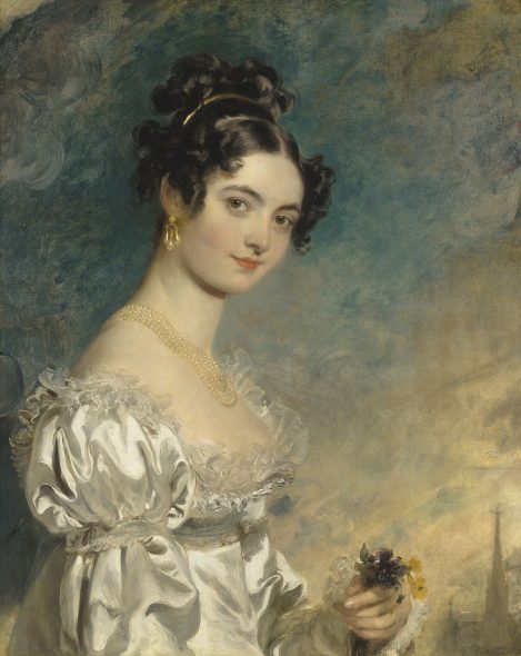 Sir Thomas Lawrence, P.R.A. (Bristol 1769-1830 London) Portrait of Lady Selina Meade (1797–1872), half-length, in an ivory satin dress, with the spire of St. Stephen’s Cathedral, Vienna, beyond Estimate GBP 800,000 - GBP 1,200,000 Photo: Christie's