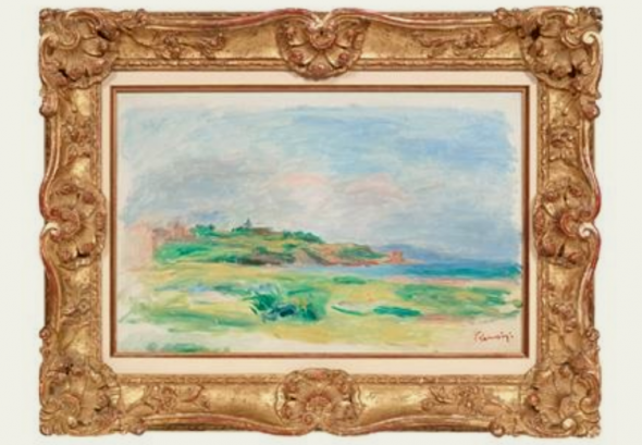 Golfe, Mer, Falaises Vertes, l'opera di Pierre-Auguste Renoir rubata a Vienna (courtesy Dorotheum)