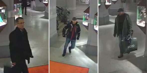 I tre ladri ripresi dalle telecamere di sicurezza