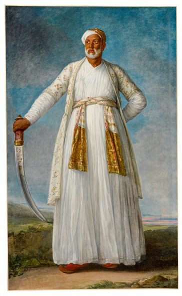 Lot 48 Elisabeth-Louise Vigée Le Brun Portrait of Muhammad Dervish Khan, Full-Length, Holding His Sword in a Landscape Signed and dated lower right: L. Vigée Le Brun / 1788 Oil on canvas 88 3/4 by 55 1/2 in.; 225.5 by 136 cm. Estimate $4/6 million Sold for $7,185,900 RECORD FOR THE ARTIST AT AUCTION RECORD FOR A FEMALE ARTIST OF THE PRE-MODERN ERA