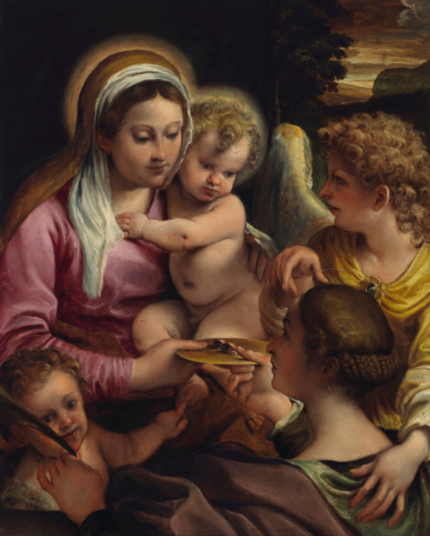 Annibale Carracci (1560-1609) Virgin and Child with Saint Lucy and the Young Saint John the Baptist. (78.5 x 63 cm). Christie’s New York
