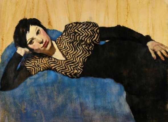 Lotte Laserstein - Ragazza distesa su panno blu, 1931 Private collection, courtesy of DAS VERBORGENE MUSEUM, Berlin