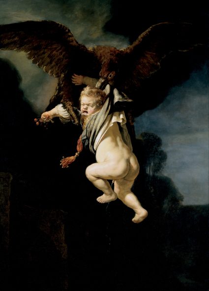 l Ratto di Ganimede Rembrandt - The Abduction of Ganymede - Google Art Project.jpg AutoreRembrandt Harmenszoon Van Rijn Data 1635 Tecnica olio su tela Dimensioni 177×130 cm Ubicazione Staatliche Kunstsammlungen, Dresda