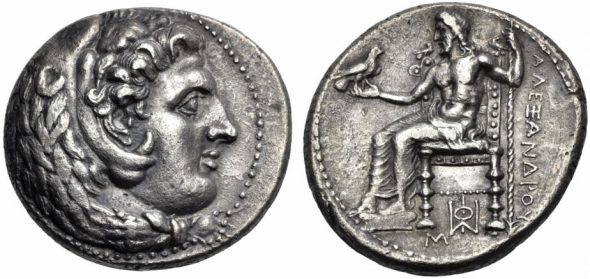1.Alessandro III, re di Macedonia   Decadracma in argento - 325/323 a.C.  (g 41,98; mm 36; h 9) Venduto a € 387.200 Record mondiale per tipologia si moneta
