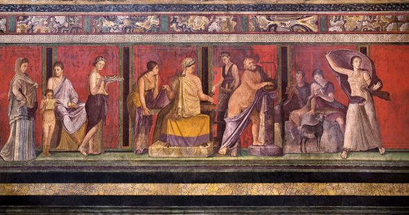 Affresco nella Villa dei Misteri a Pompei