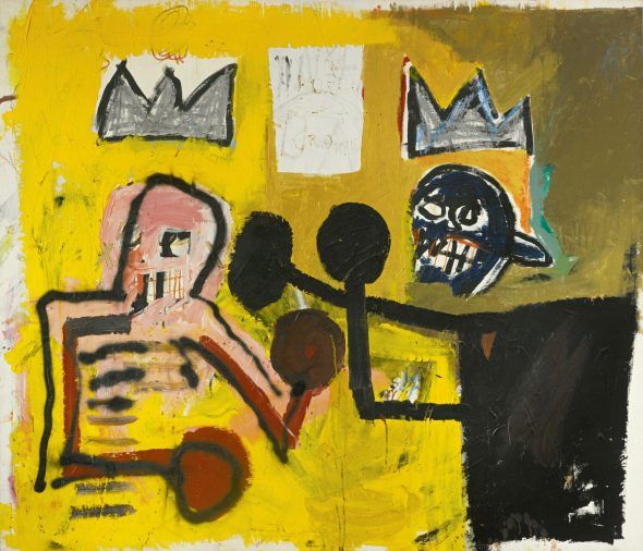 Jean-Michel Basquiat, World Crown, opera della stessa serie di Clay Liston, scomparsa a La Spezia
