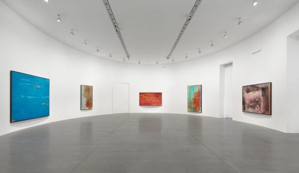 Installation view, "Helen Frankenthaler: Sea Change: A Decade of Paintings, 1974–1983," Gagosian, Rome, March 13–July 19, 2019. Artwork © 2019 Helen Frankenthaler Foundation, Inc./Artists Rights Society (ARS), New York. Photo: Matteo D'Eletto, M3 Studio. Courtesy Gagosian 