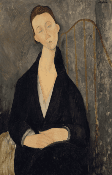 Amedeo Modigliani (1884-1920), Lunia Czechowska (à la robe noire), 1919. Oil on canvas. 36⅜ x 23⅝ in (92.4 x 60 cm). Estimate $12,000,000-18,000,000. Offered in the Impressionist and Modern Art Evening Sale on 13 May at Christie’s in New York