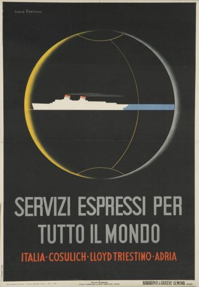 Lucio Fontana, 1935, Servizi espressi per tutto il mondo, € 20.000