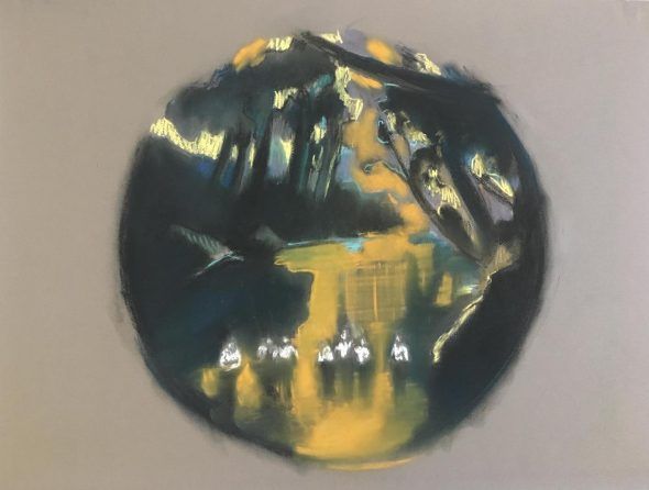 Elena Ricci, Yellow River, 2017, pastello su carta, cm 50x65, © Elena Ricci, courtesy Viasaterna