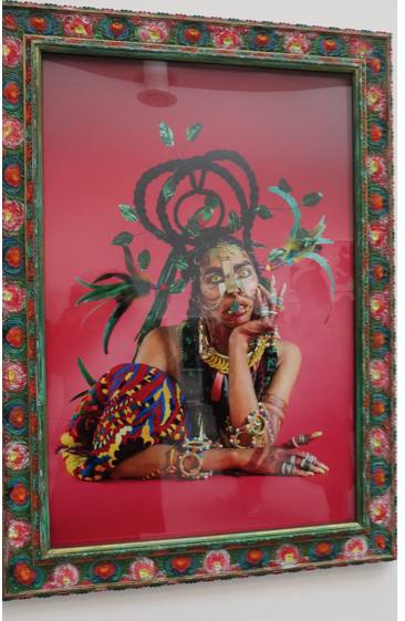 Martine Gutierrez, Demons, Tlazoteotl 'Eater of filth', p92 from Indigenous Woman, 2018 C-print su Sintra, cornice dipinta a mano dall'artista courtesy l'Artista