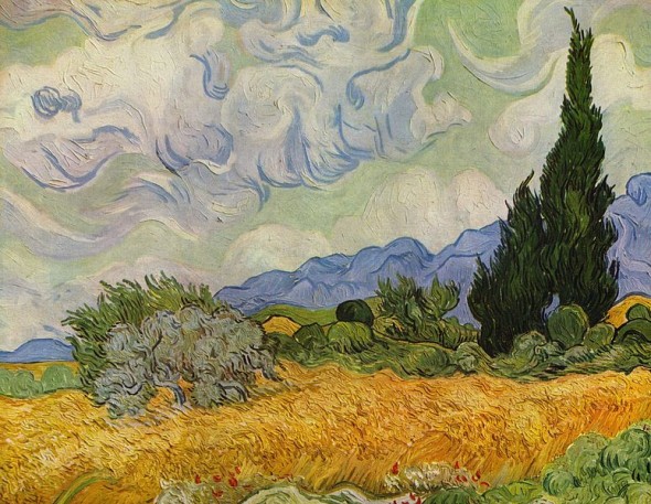 Van Gogh, Campo di grano con cipressi