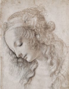 Leonardo da Vinci - Testa femminile con sguardo verso il basso