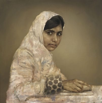 Jonathan Yeo (B. 1970) Girl Reading (Malala Yousafzai) 2013 Oil on canvas 89cm x 89cm Estimate: $60,000-80,000  