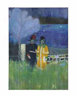 LOT 14 PETER DOIG (B. 1959) Gasthof oil on canvas 108 x 78 ¾in. (274.5 x 200cm.)  ESTIMATE £3,000,000 - £5,000,000 ($5,109,000 - $8,515,000)   PRICE REALIZED £9,938,500