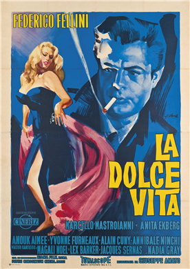 LA DOLCE VITA GIORGIO OLIVETTI, Directed by: Federico Fellini, Starring: Marcello Mastroianni, Anita Ekberg, Anouk Aimée STARTING BID GBP 10,000