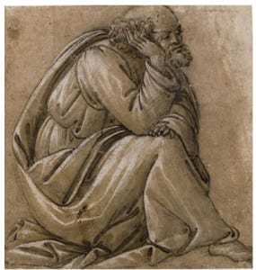 Sandro Botticelli Study for a Seated St.Joseph